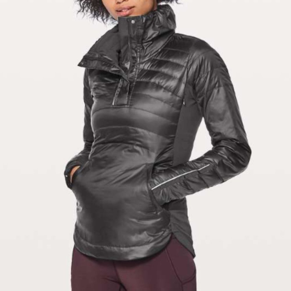 Lululemon Down For A Run Pullover Puffer Jacket Black Size 2